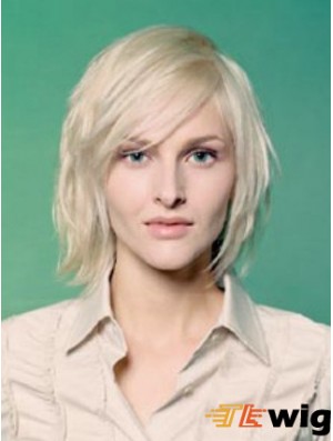 Full Lace Bobs Chin Length Straight 10 inch Platinum Blonde Sleek Fashion Wigs