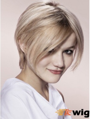 Capless Grey Short Straight 8 inch Blonde Fashion Fashion Wigs