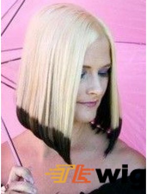 14 inch Ombre/2 Tone Chin Length Bobs Straight Good Lace Wigs