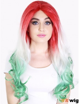 22 inch Ombre/2 Tone Long Without Bangs Wavy Perfect Lace Wigs