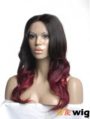 Long Ombre/2 Tone Wavy Without Bangs Good African American Wigs