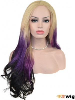 22 inch Ombre/2 Tone Long Without Bangs Wavy Great Lace Wigs