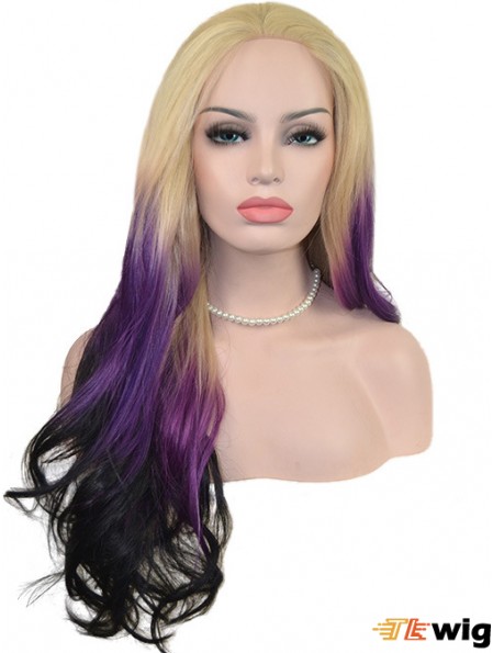22 inch Ombre/2 Tone Long Without Bangs Wavy Great Lace Wigs