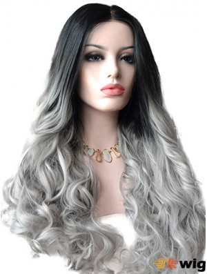 22 inch Ombre/2 Tone Long Without Bangs Wavy Durable Lace Wigs