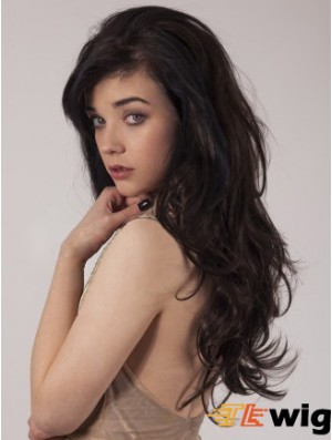 Synthetic Black 20 inch Capless Wavy Long 3/4 Hair Wigs