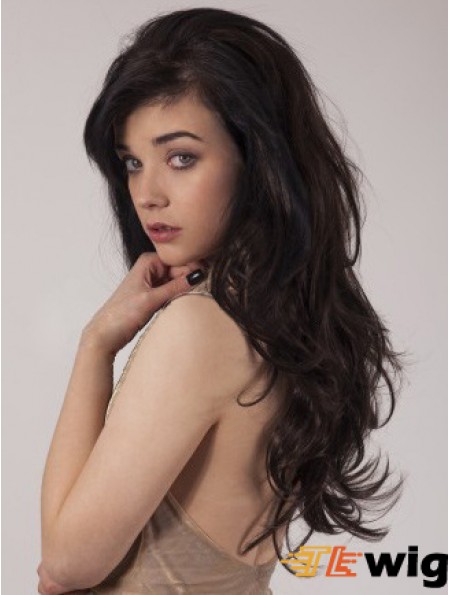 Synthetic Black 20 inch Capless Wavy Long 3/4 Hair Wigs