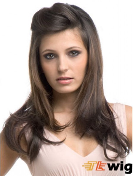 Long Wavy Brown Cheapest Synthetic Half Wigs