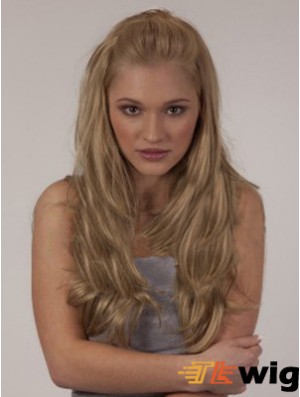 Long Wavy Blonde Suitable Synthetic Half Wigs
