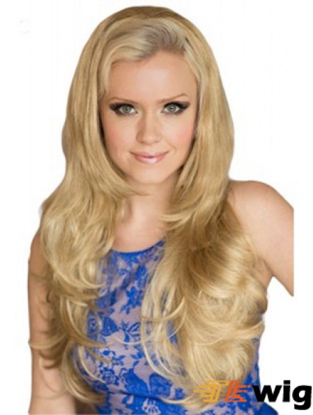 Long Wavy Blonde Exquisite Synthetic Half Wigs