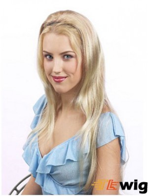 Suitable Blonde Synthetic Straight Hair Falls