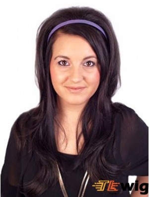 Long Straight Brown Stylish Synthetic Half Wigs