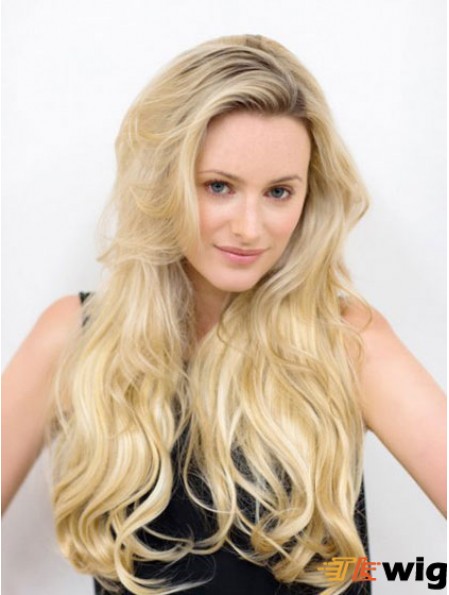 Long Wavy Blonde Best Synthetic Half Wigs