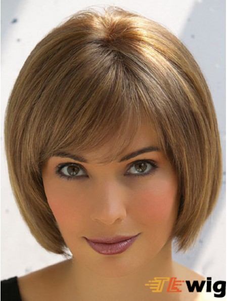 Trendy Brown Remy Human Hair Straight Hair Wigs Online