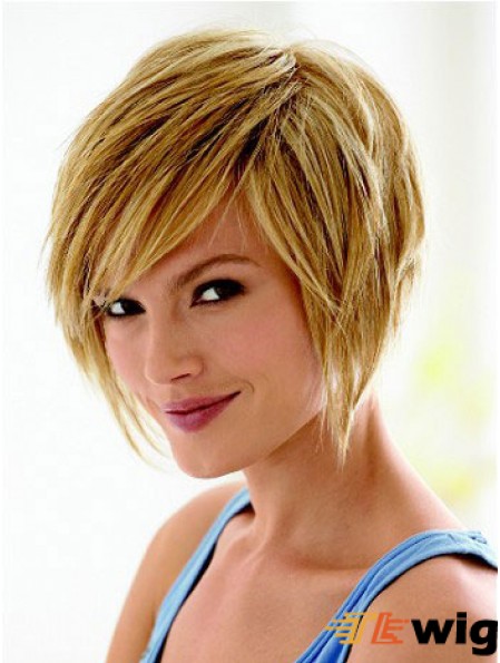 Bob Wig With Bangs With Capless Straight Style Chin Length