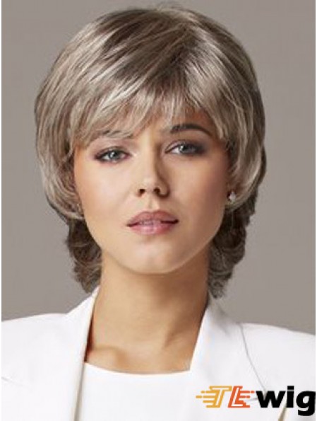 Wavy Capless 10 inch Sleek Short Grey Wigs