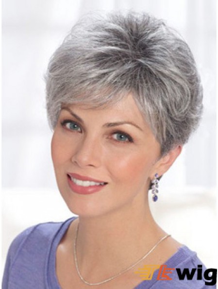 Straight Lace Front 8 inch Online Short Grey Wigs