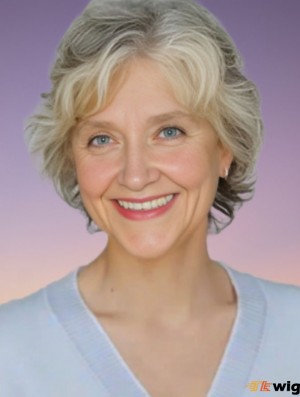 Synthetic Women Grey Wigs Cut Short Length