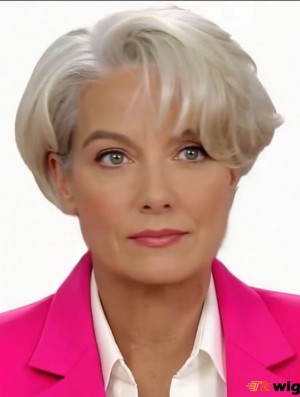 Wigs Cheap With Capless Wavy Style Grey Cut