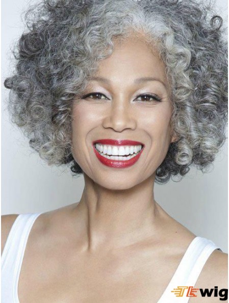 Kinky Lace Front 10 inch Trendy Short Grey Wigs