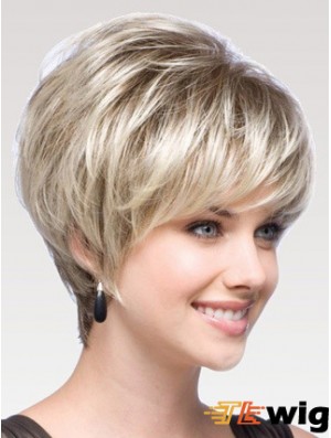Capless Layered Short Human Hair Wigs
