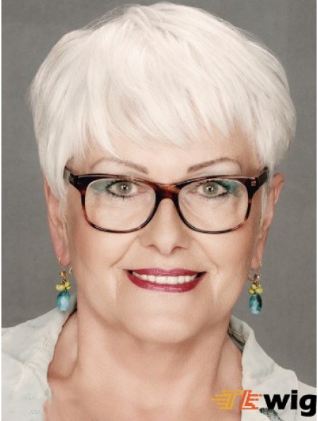 Straight Capless 8 inch Incredible Short Grey Wigs