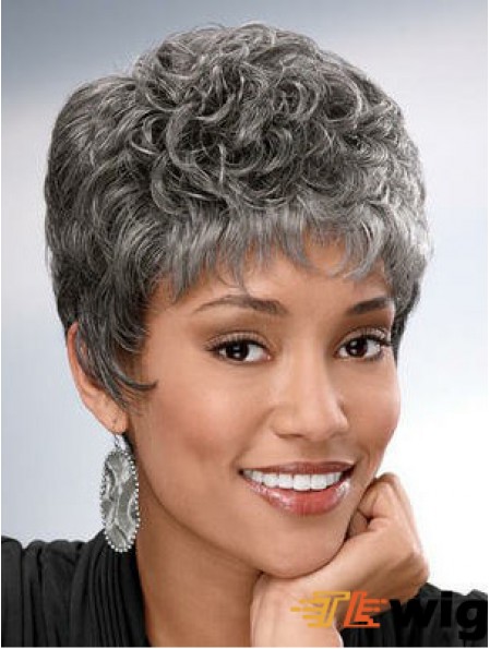 Synthetic Short Curly Capless Elderly Lady Wigs