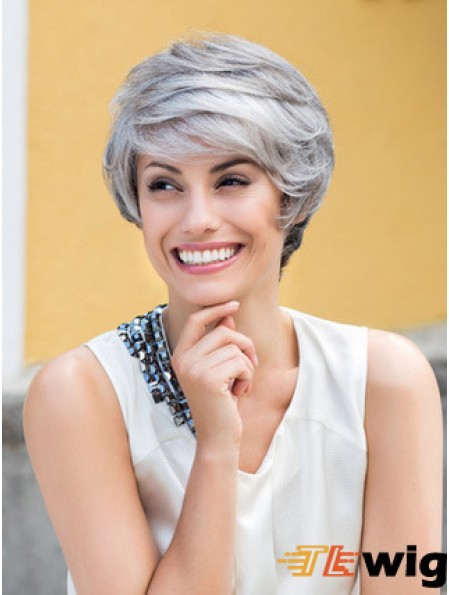 Wavy Lace Front 8 inch Top Short Grey Wigs