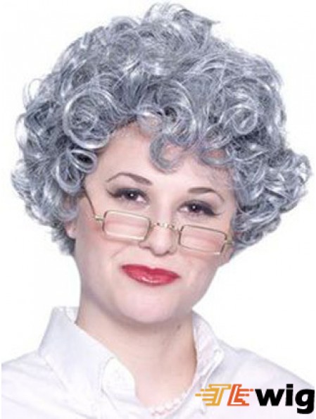 Curly Lace Front 8 inch Best Short Grey Wigs