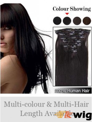 Cheap Brown Straight Remy Human Hair Clip In Hair Extensions