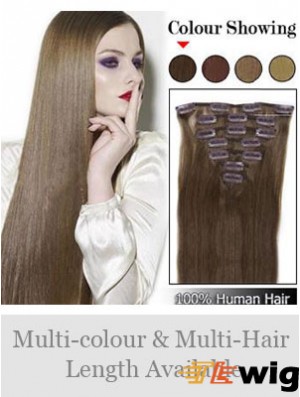 Best Brown Straight Remy Human Hair Clip In Hair Extensions