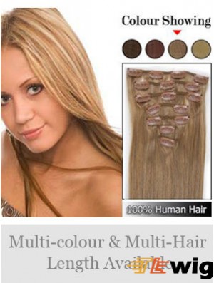 Soft Blonde Straight Remy Human Hair Clip In Hair Extensions