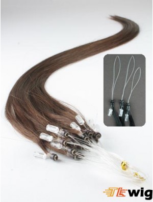 No-Fuss Brown Straight Micro Loop Ring Hair Extensions