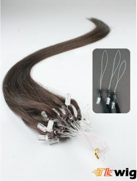 Exquisite Brown Straight Micro Loop Ring Hair Extensions