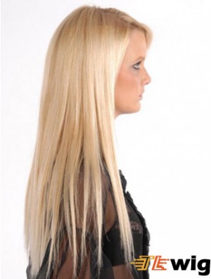 Popular Blonde Straight Remy Human Hair Clip In Hair Extensions
