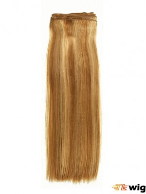 Straight Remy Human Hair Blonde New Weft Extensions