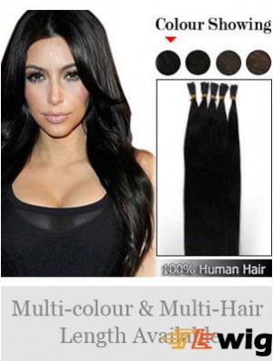 Black Straight Stick/I Tip Hair Extensions