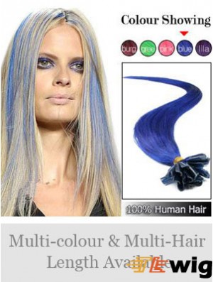 Black Straight Stylish Nail/U Tip Hair Extensions
