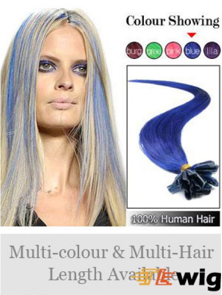 Black Straight Stylish Nail/U Tip Hair Extensions