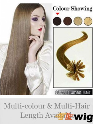 Brown Straight Modern Nail/U Tip Hair Extensions