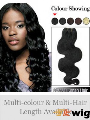 Wavy Remy Human Hair Black Amazing Weft Extensions