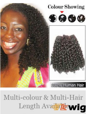 Curly Remy Human Hair Black Popular Weft Extensions