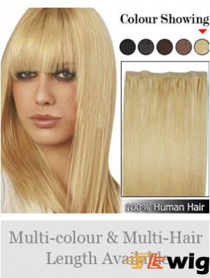 Straight Remy Human Hair Blonde Suitable Weft Extensions
