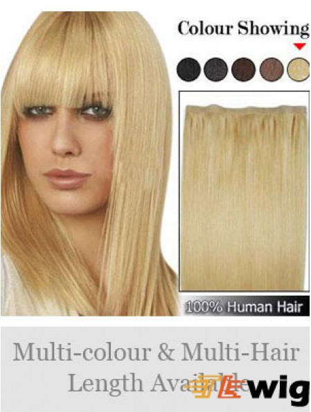 Straight Remy Human Hair Blonde Suitable Weft Extensions