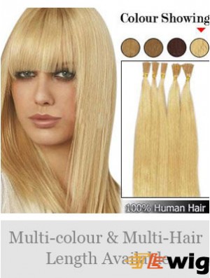Blonde Straight Stick/I Tip Hair Extensions