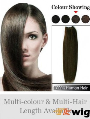 Straight Remy Human Hair Brown Soft Weft Extensions