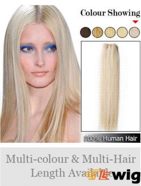 Straight Remy Human Hair Blonde Exquisite Weft Extensions