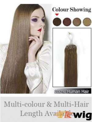 Fabulous Brown Straight Micro Loop Ring Hair Extensions