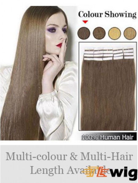 Brown Straight Exquisite Remy Human Hair Tape In Hair Extensions