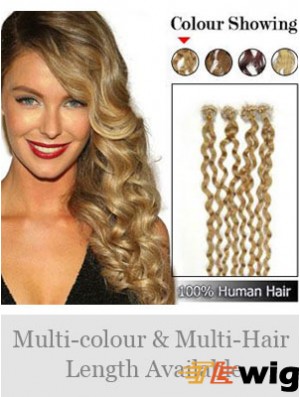 Hairstyles Brown Curly Micro Loop Ring Hair Extensions
