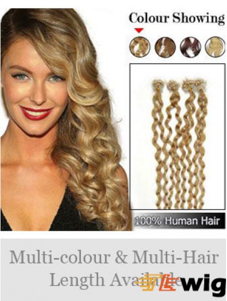 Hairstyles Brown Curly Micro Loop Ring Hair Extensions